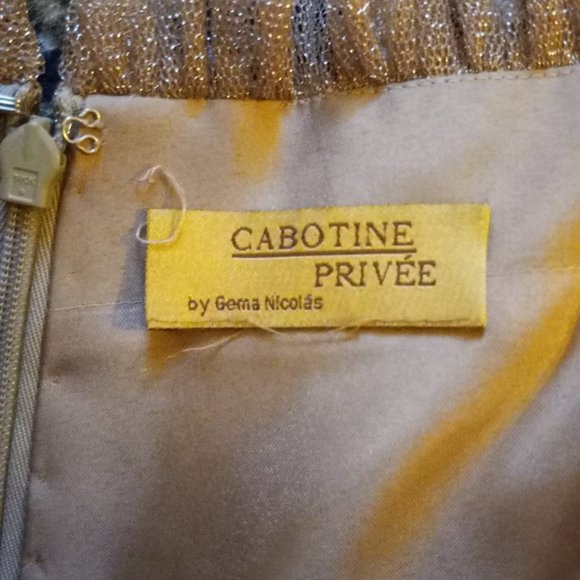 Brown and Gold Strapless Dress - Picture 5 of 6